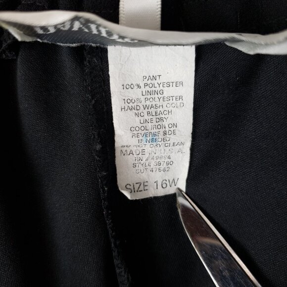 David's Bridal Wide Leg Evening Pants Black Crepe Overlay Formal Size 16W - Picture 8 of 9